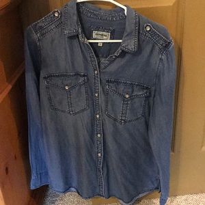 Express chambray button up shirt